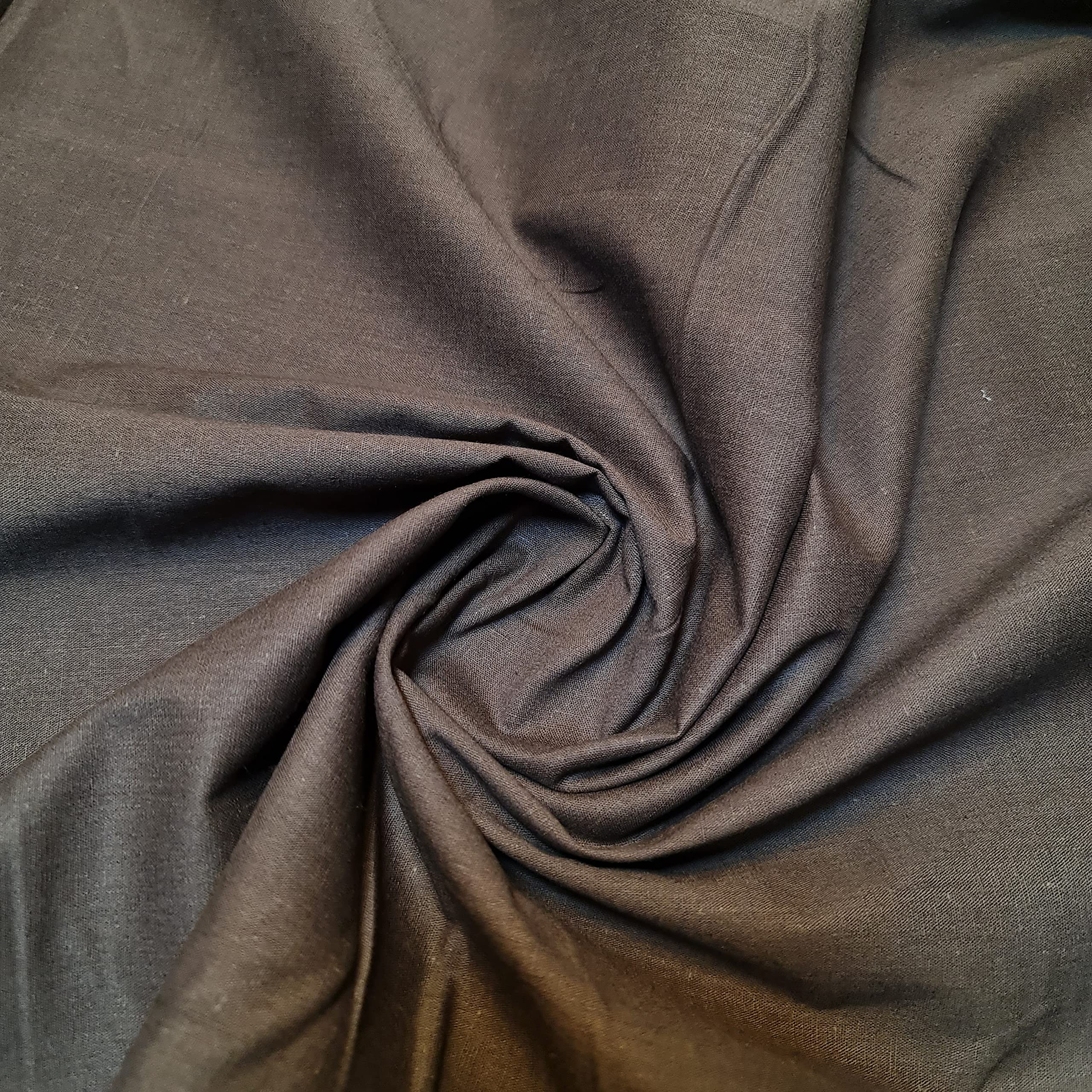 Plain 100% Cotton Egyptian Cambric Poplin Craft Soft Dress Material Fabric 44" (5 Meter, (New) Chocolate Brown)