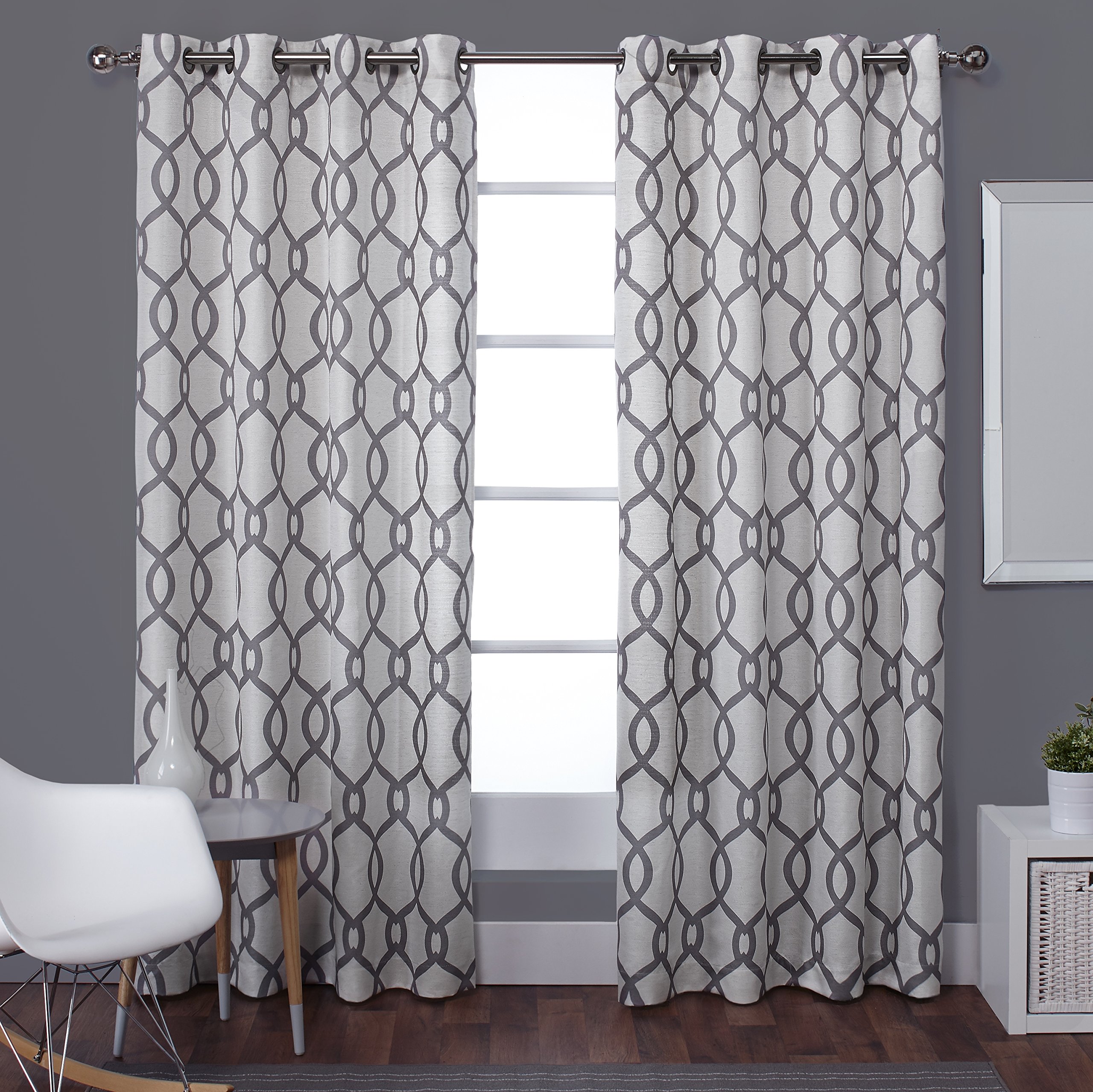 Exclusive Home Curtains Kochi Grommet Top Panel Pair, Black Pearl, 54x108, 2 Piece — image 1