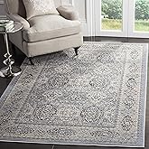 SAFAVIEH Vintage Collection Area Rug - 5'1" x 7'7", Light Blue & Ivory, Oriental Traditional Distressed Design, Non-Shedding 