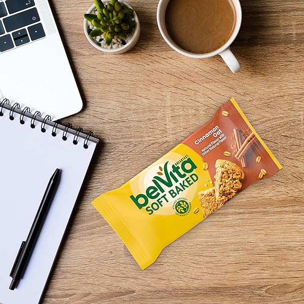 BELVITA SOFT BAKED BREAKFAST BARS, CINNAMON OAT, 5 PACKS (1 BISCUIT PER PACK)
