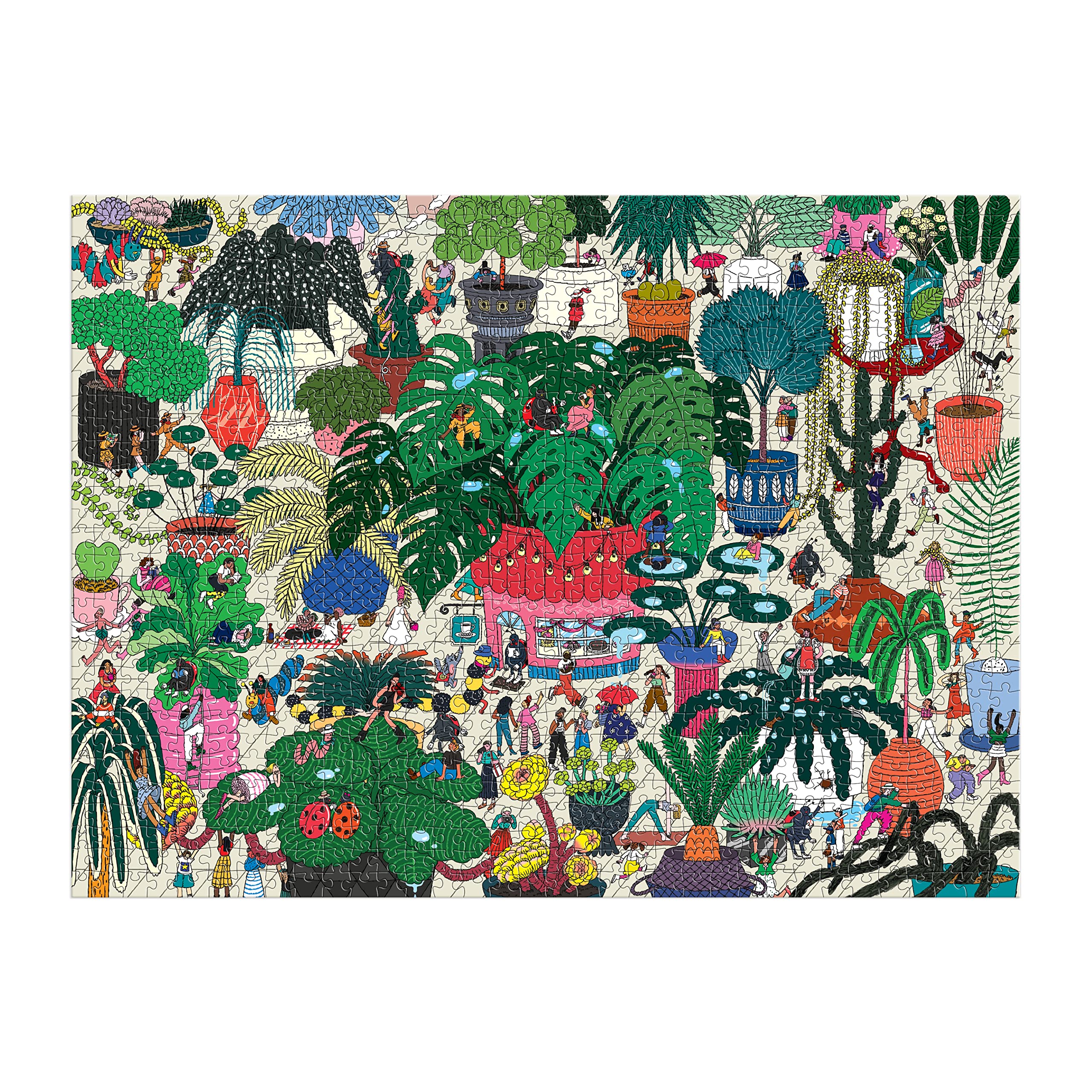 Galison Plant World – 1000 Piece Puzzle Fun and Challenging Activity with Bright and Bold Artwork of Botanica Plant Collection for Adults and Families