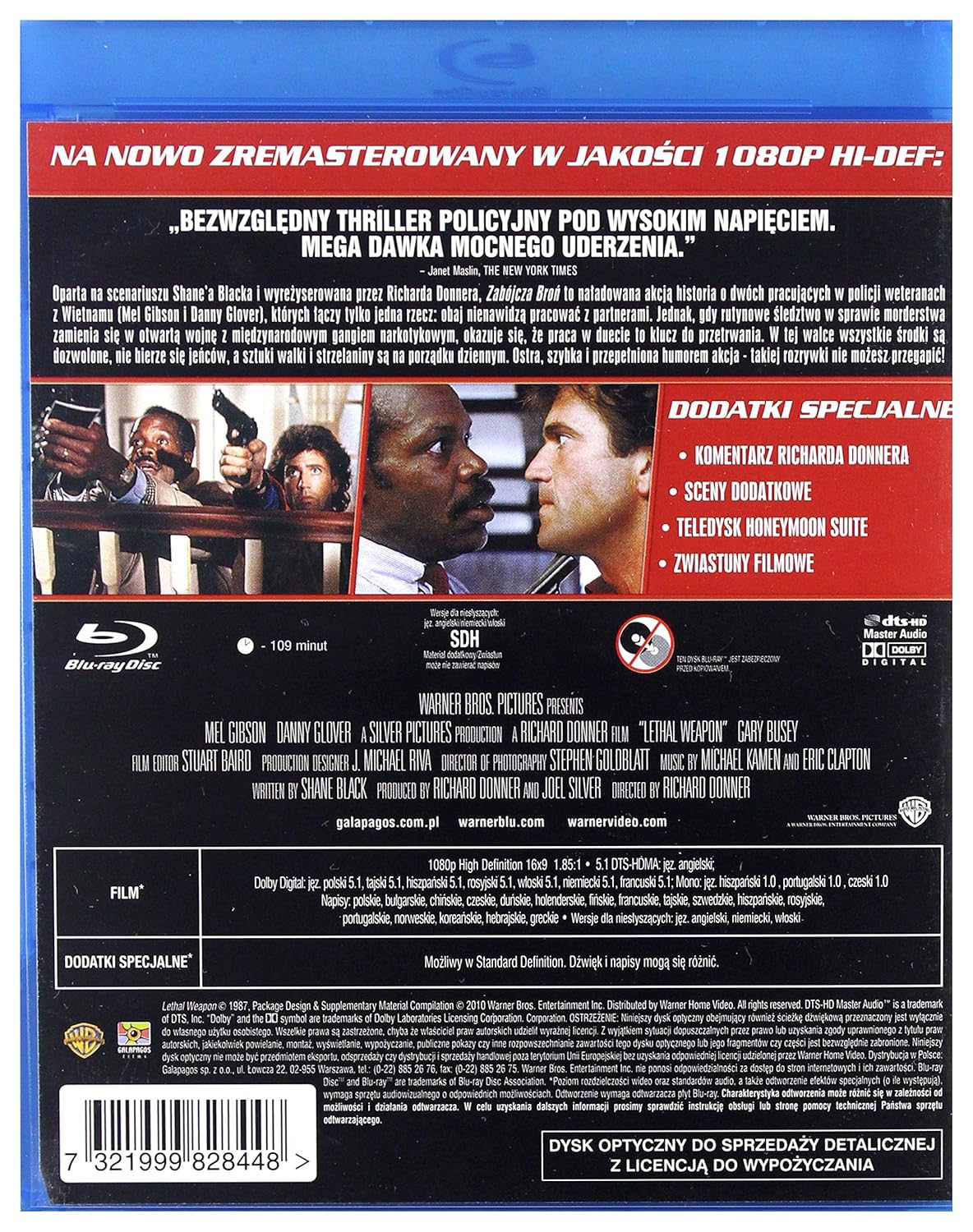 Amazon Com Lethal Weapon Zabojcza Bron Mel Gibson Danny Glover