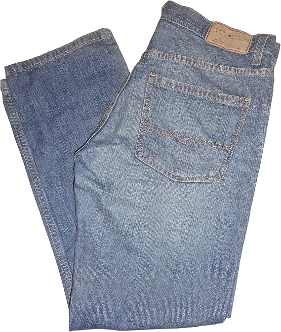 Tommy Hilfiger Men's Classic Fit Straight Leg Denim Blue Jeans Size 32W x 30L at Amazon Menâs 