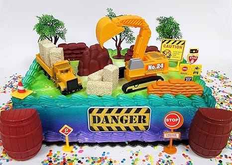 Amazon Com Cake Toppers Construction Themed Featuring Earth
