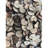 NIGHT-GRING 200pcs Rustic Wooden Love Heart Wedding Table Scatter Decoration Crafts Children's DIY Manual Patch
