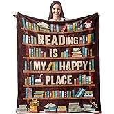 CUJUYO Book Lovers Gifts Blanket - Librarian Gifts Throw Blanket 40"x50" - Book Club Gifts for Reading Lover Bookish - Literary Gifts Ideas - Best Bookworm Gifts on Birthday Christmas Graduation