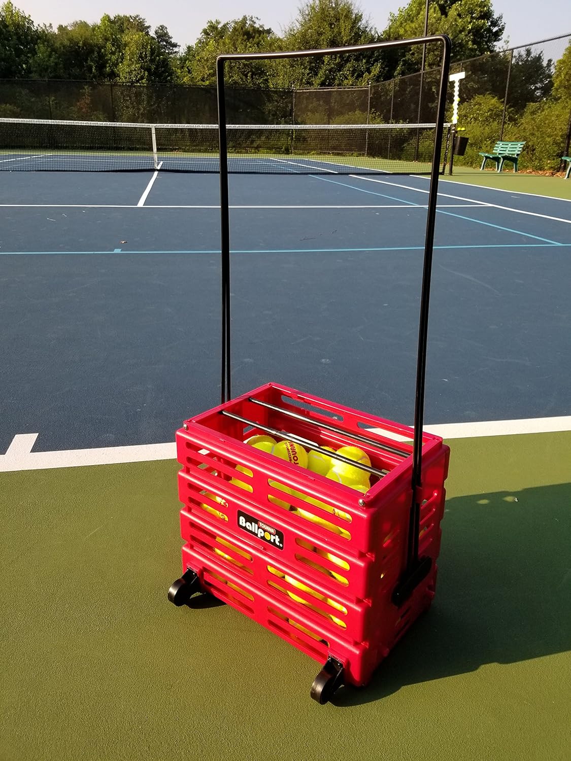 Tourna Ballport Deluxe Tennis Ball Hopper with Wheels - Holds 80 Balls, Red : Sports & Outdoors