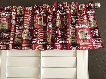 Zen Creative Designs 100% Cotton NFL Sports Team San Francisco 49ers Patchwork Print Window Valance Panel/Kids Nursery Window Treatment Decor