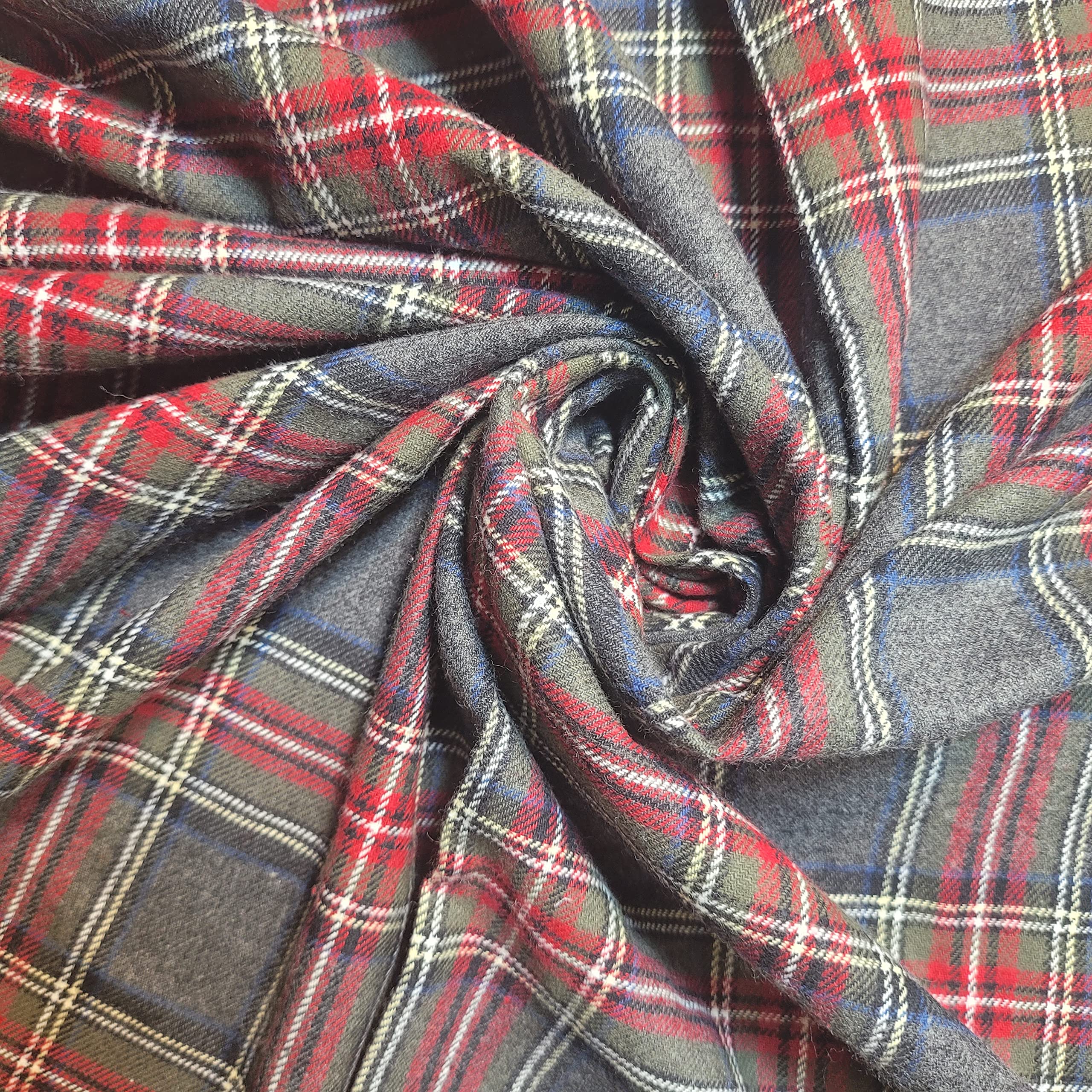 New 100% Brushed Cotton Flannel Fabric Tartan Winceyette Craft Dress Material 44" - 112 cm Wide Sold As 1 Meter Pre - Cut Lengths (Scottish Tartan)
