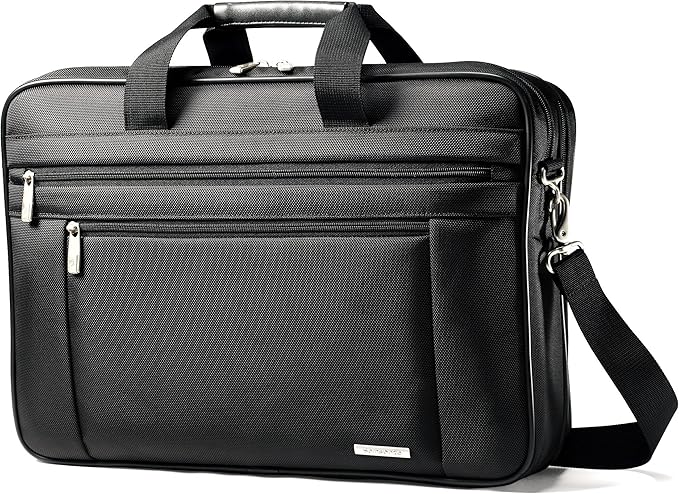Samsonite Classic Multi Gusset Toploader Briefcase, Black, Double 17-Inch