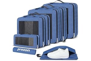 Prezon 8 Set/6 Set/4 Set Compression Packing Cubes for Travel, Lightweight Vacation Travel Essentials, Travel Accessories for Suitcase Organizer Bags Set, Durable Luggage Organizer