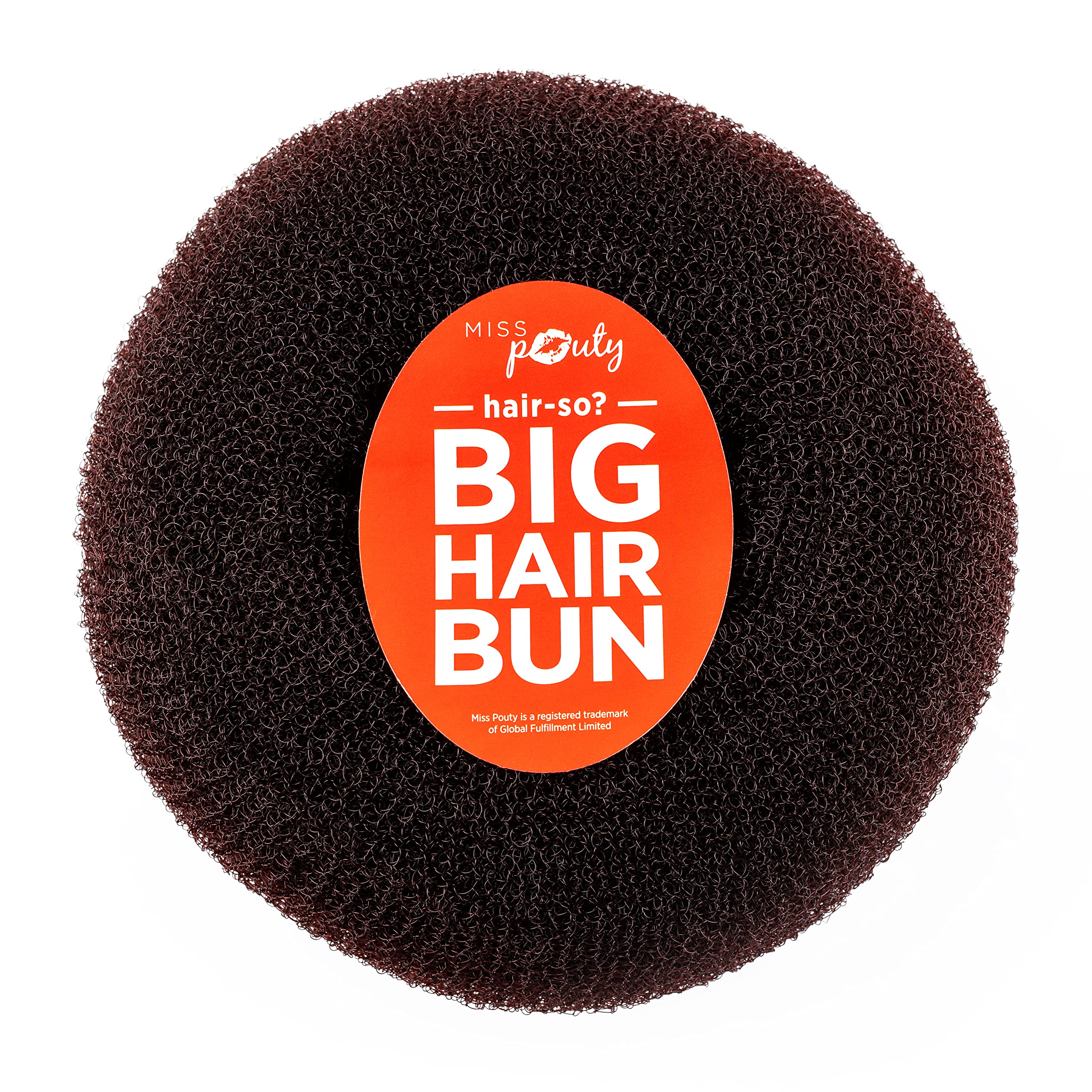 Miss Pouty Hair Bun Maker Massive 6 Inch Hair Donut Ring Style Hair Fast with Miss Pouty Hair Doughnut (Brown)
