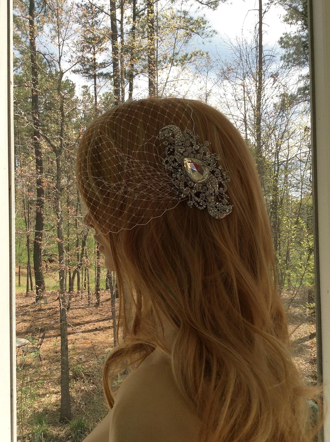 Embellished Bandeau Veil, Wedding Bandeau Veil, Bridal