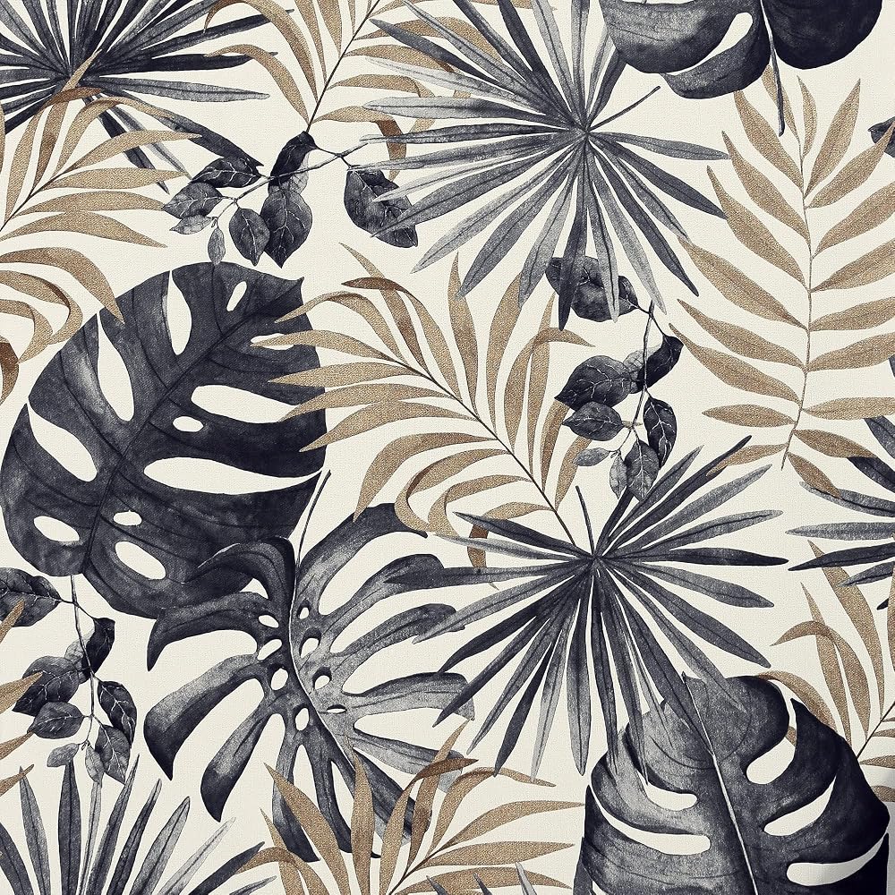 Arthouse Jungle Wall Wallpaper with Gold Highlights 10.05m x 0.53m