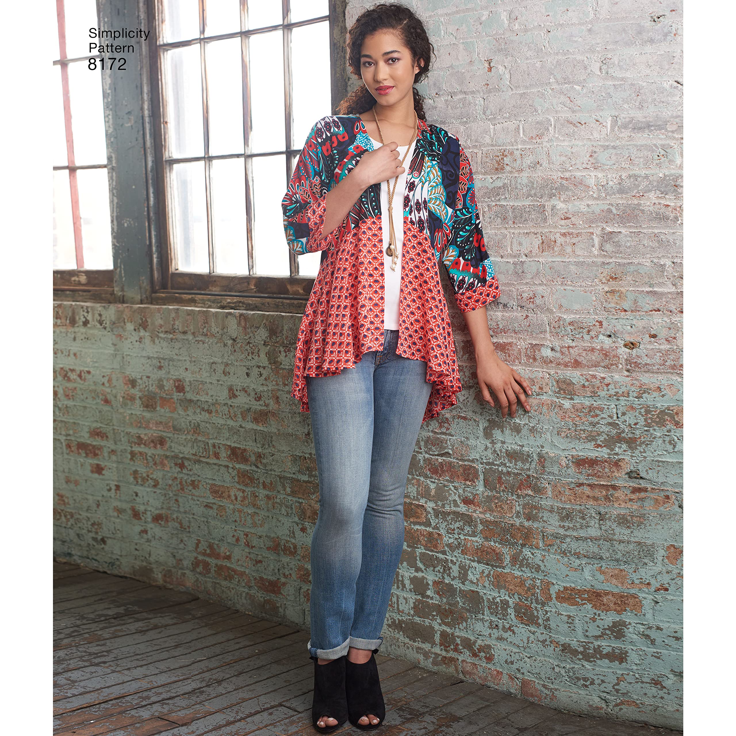 Simplicity 8172 Easy to Sew Misses' Kimono Sewing Pattern Kit, Code 8172, Sizes XXS-XXL