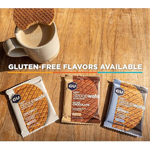 GU ENERGY STROOPWAFEL CARAMEL COFFEE SPORTS NUTRITION WAFFLE, CAFFEINE INCLUDED, AND KOSHER DAIRY, ON-THE-GO ENERGY FOR ANY WORKOUT, 16 COUNT