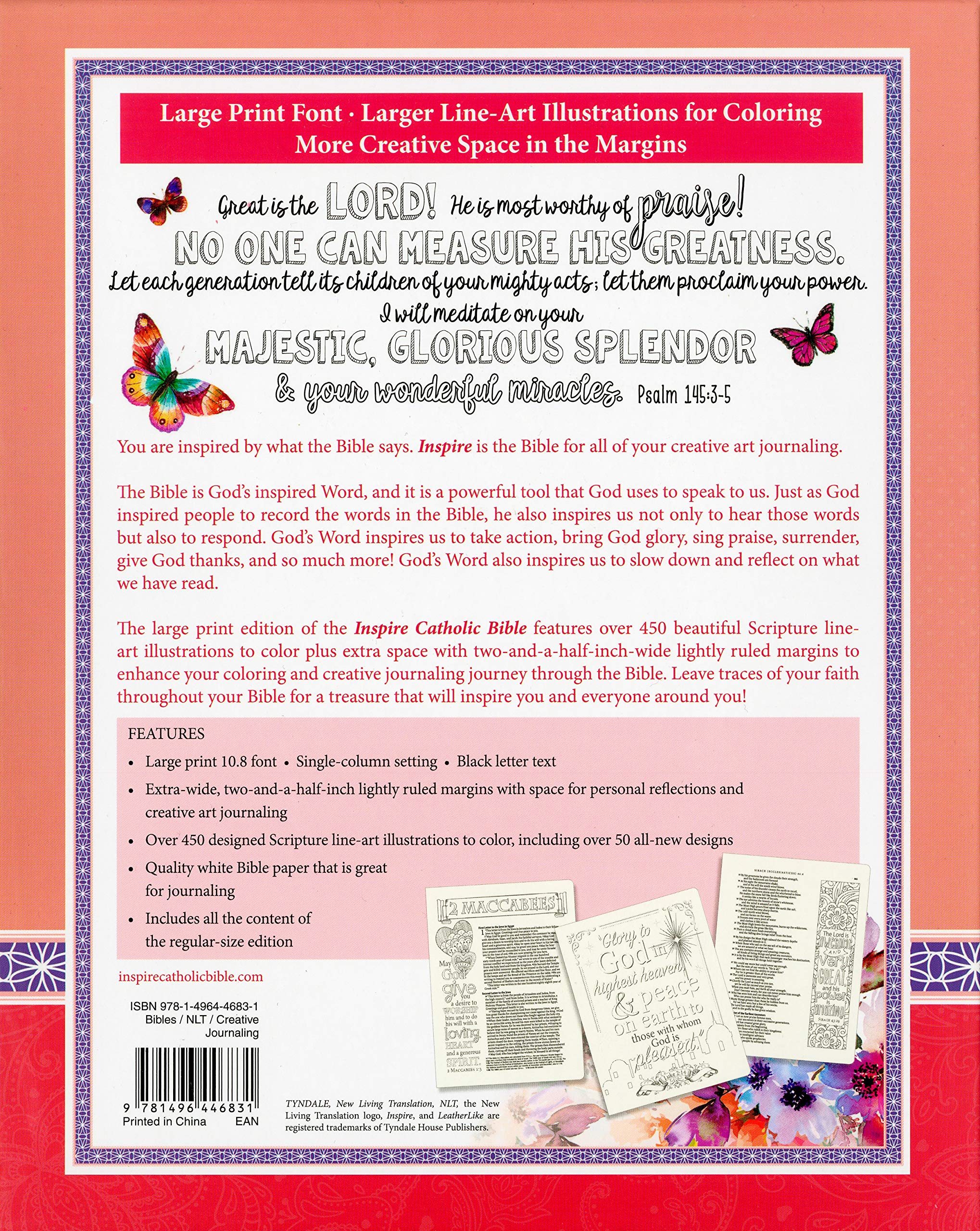 Inspire Catholic Bible NLT Large Print (LeatherLike, Multicolor): The Bible for Coloring & Creative Journaling Inspire Catholic Bible NLT Large Print (LeatherLike, Multicolor): The Bible for Coloring & Creative Journaling Imitation Leather