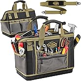 The Ryker 16-inch Large Tool Bag Heavy Duty Tool Bag Organizer for Men/Women 28pockets Portable Utility Bags for Tools - Toolbag Organizers Electrician Tools Bags for men Heavy Duty