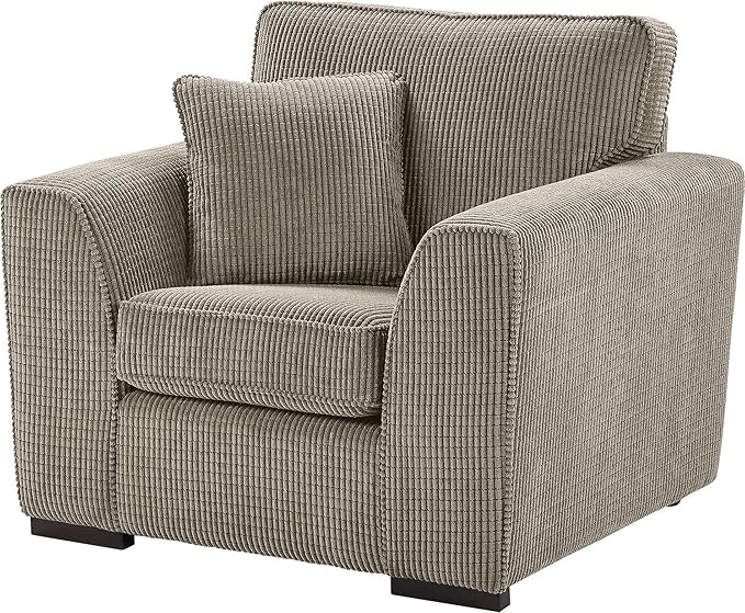Tesco NEW Boston Waffle Cord Fabric Arm Chair Grey Amazon.co.uk