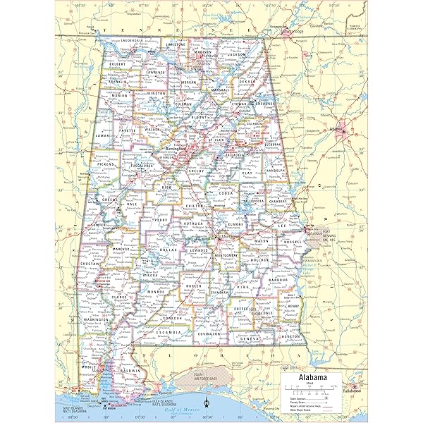 Kansas State Wall Map Poster - Large 24x30 Inch Laminated Political Map With County Details