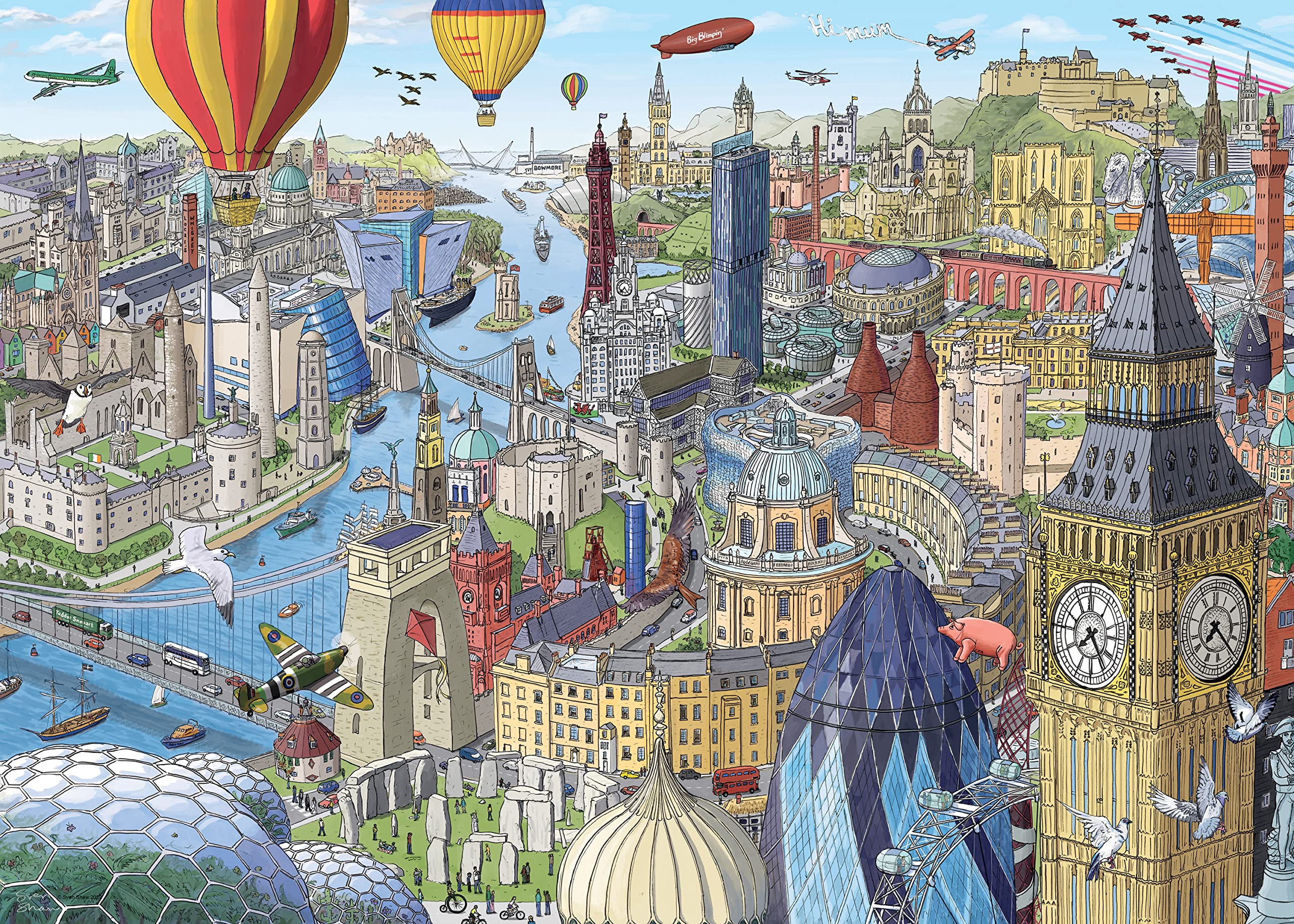 Ravensburger Around the UK & Ireland 1000 Piece Jigsaw Puzzles for Adults and Kids Age 12 Years Up