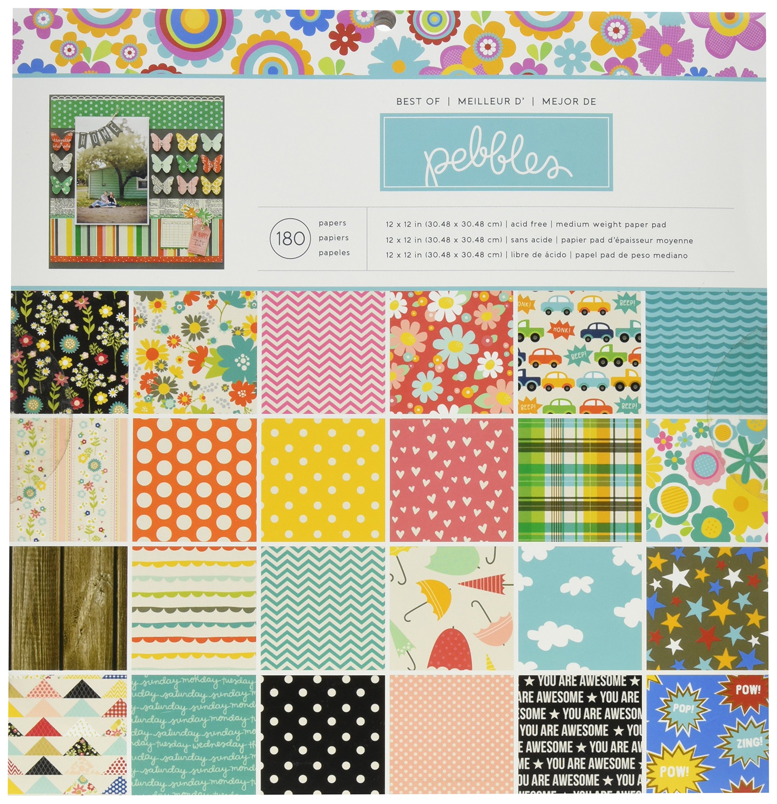 American Crafts Paper Pad x 12-inch 180 kg-Best of Pebbles