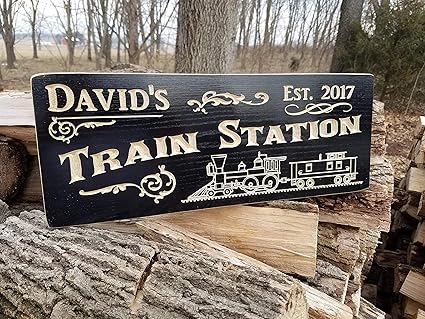 Garden Decor Aluminum Sign Personalized Train Station Tickets 5