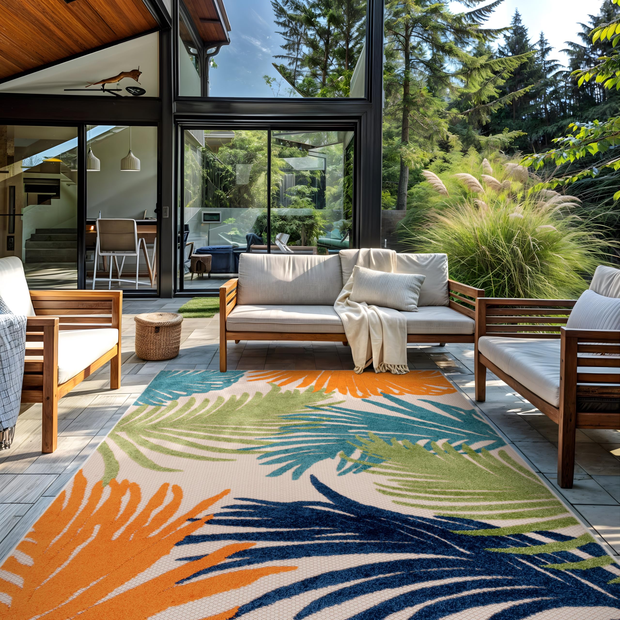 Rugshop Multi Lucca Contemporary Floral Indoor/Outdoor Area Rug Durable Polypropylene, Weather Resistant, Perfect for Patio, Backyard, Deck and Outdoor Lounge, High Traffic Areas 12' x 15' Image Rugshop Multi Lucca Contemporary Floral Indoor/Outdoor Area Rug Durable Polypropylene, Weather Resistant, Perfect for Patio, Backyard, Deck and Outdoor Lounge, High Traffic Areas 12' x 15' Image