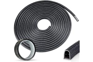 CARTAXIO Car Door Protector Edge Guards Black 16.4Ft(5M) - Car Door Edge Guards - UVC Universal Fit U-Shape Edge Trim with 3M Tape - Durable & Easy to Install for Sedans, Truck, SUV, ATV, UTV…