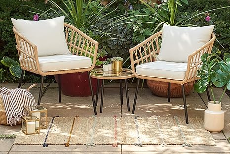 Quality Outdoor Living 65 Yzsp02 Hermosa 3 Piece Chat Set Tan