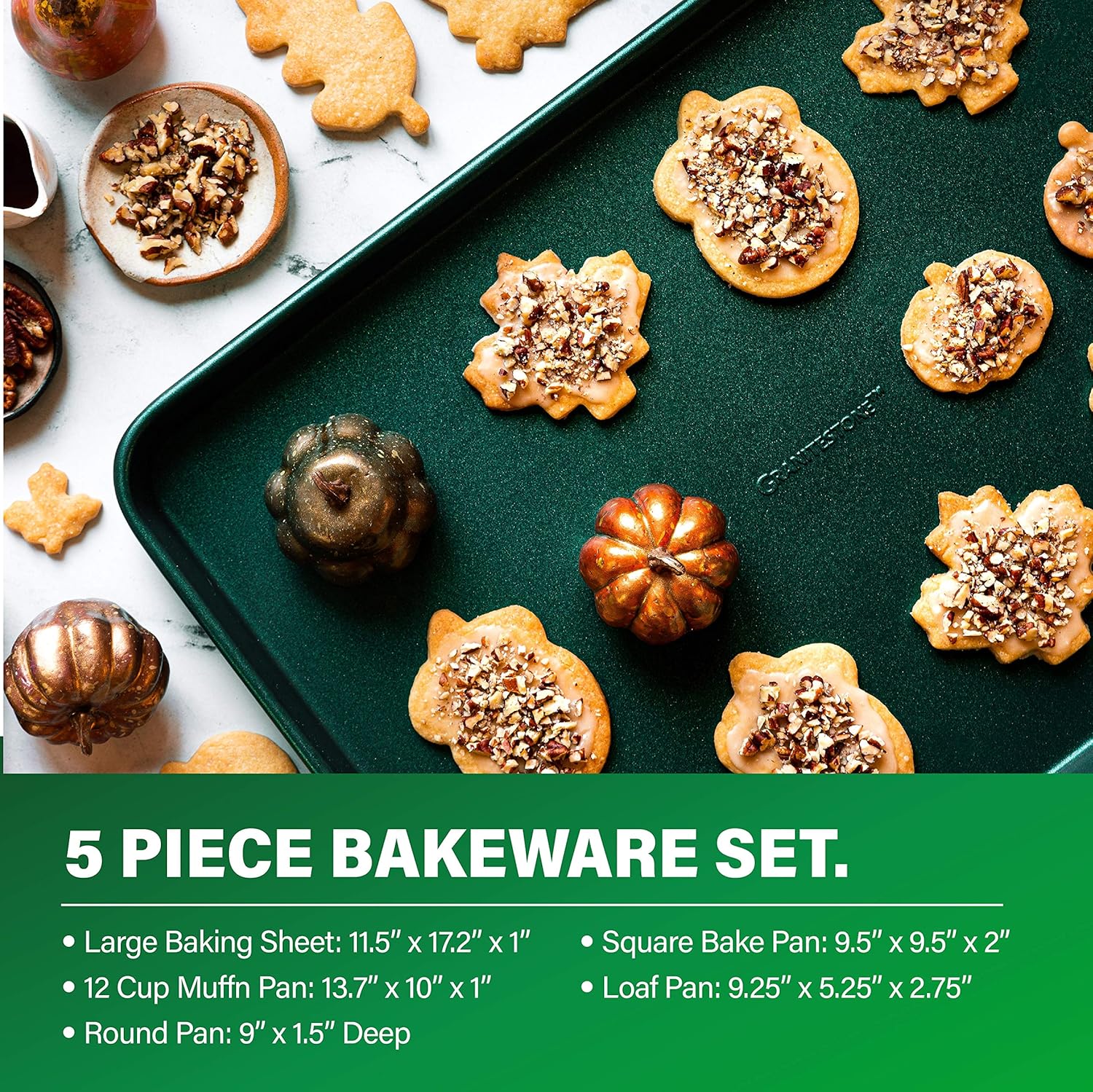 GRANITE STONE Pots and Pans Set - 20pc Kitchen Cookware Sets Pots and Pans for Cooking Set Nonstick Cookware with Frying Pans Nonstick Pan Set Pot and Pan Set Pot Set Non Sticking Pan Set + Bakeware: Kitchen & Dining