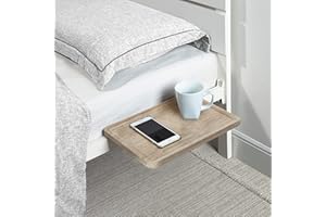 SunnyPoint Bedside Shelf, Office Divider - Clamp on Shelf for Bunk, Lofts & Bed Frame (Standard - 13.78" X 9.84" X 2.21", Natural Wood)