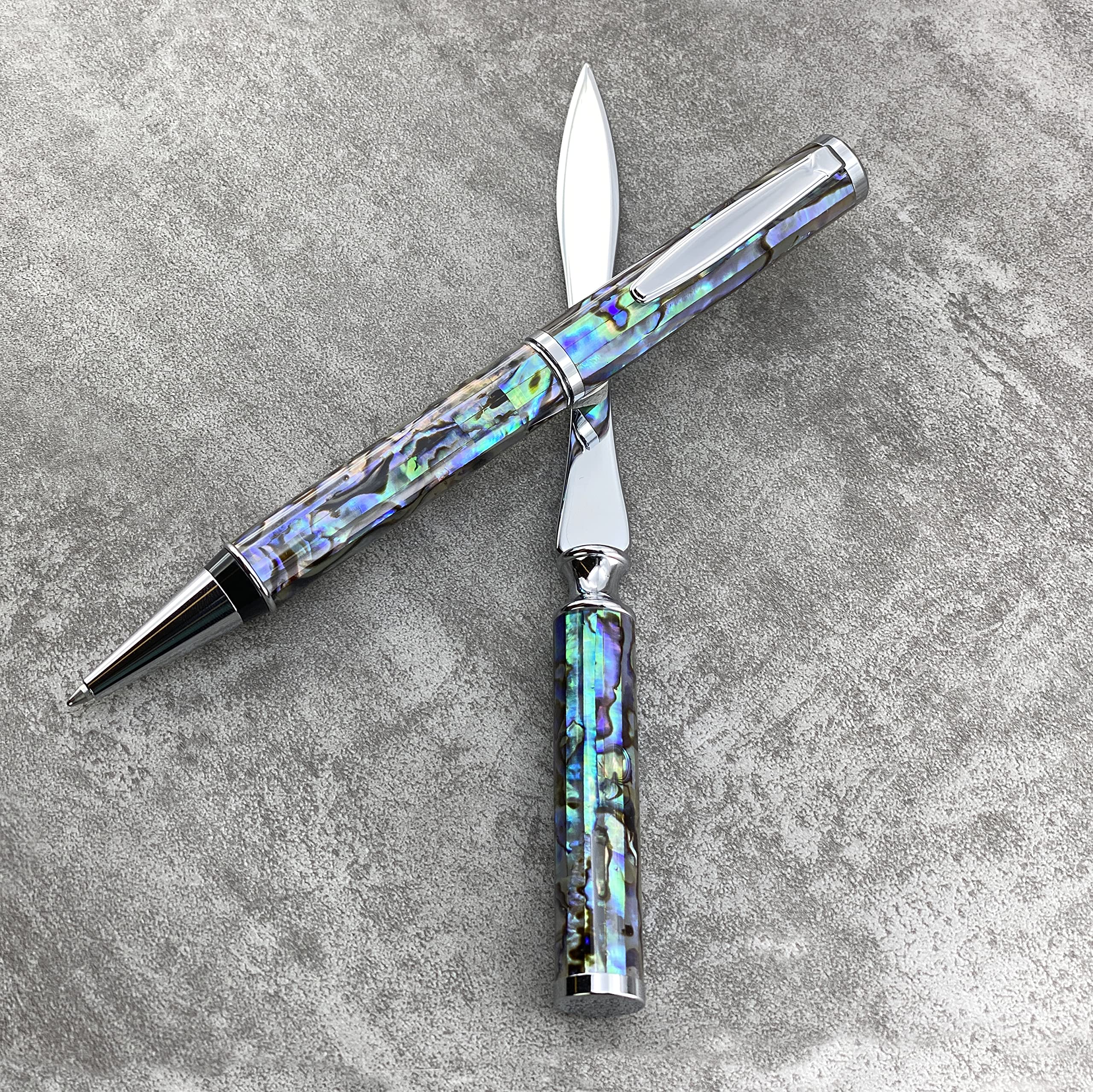LACHIEVA LUX Luxury Abalone Shell Ballpoint Pen & Letter Opener Set, Unique Gift for Men & Women, Great for Christmas and Special Occasions — image 1