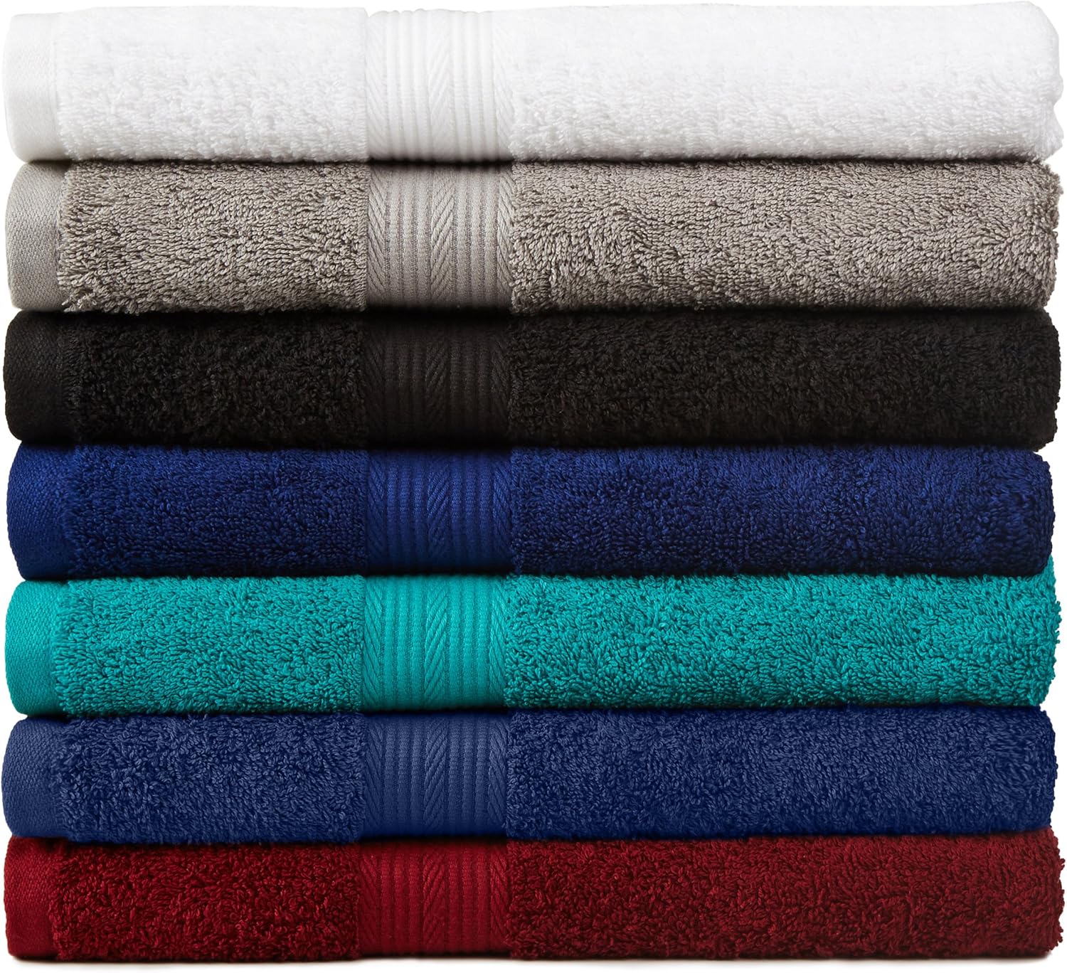 Basics 6-Piece Fade-Resistant Bath Towel Set - Navy Blue: Home & Kitchen