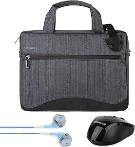 17 Inch Laptop Bag Nylon Water Resistant Anti Theft Messenger Bag for Acer Chromebook 15 15.6 inch, Aspire E, V Nitro, Asus X751, ROG Series 17.3 inch Laptop with Earphone and Wireless Mouse