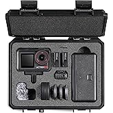 Portable Waterproof Hard Case for DJI Osmo Action 5 Pro/ 4/ 3 Action Camera Accessories Fits Standard Combo, Compatible with Battery Case 2, FOV Boost Lens, ND Filter Set (Case and Foam Only)