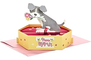 Hallmark Mothers Day Pop Up Card (Puppy Dog with Flowers)
