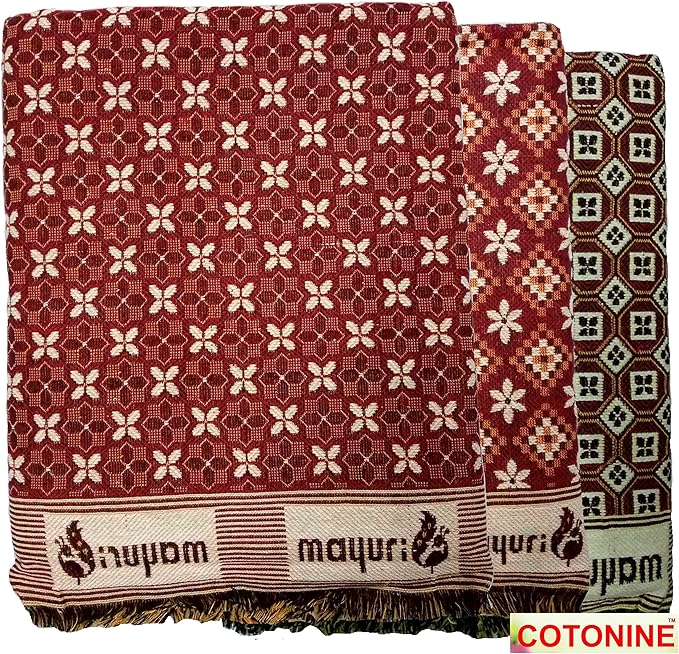 TheOne Solapur Chaddar (Blanket) Pure Cotton 5 X 7.5 Feet (RedMix