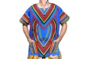 RaanPahMuang Spearhead Heart African Dashiki Shirt Radiant Colors Afrika Style