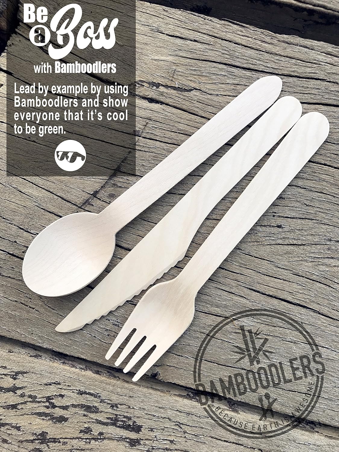 Disposable Wooden Spoons by Bamboodlers | 100% All-Natural, Eco-Friendly, Biodegradable, and Compostable - Because Earth is Awesome! Pack of 100-6.5” Spoons.: Health & Personal Care