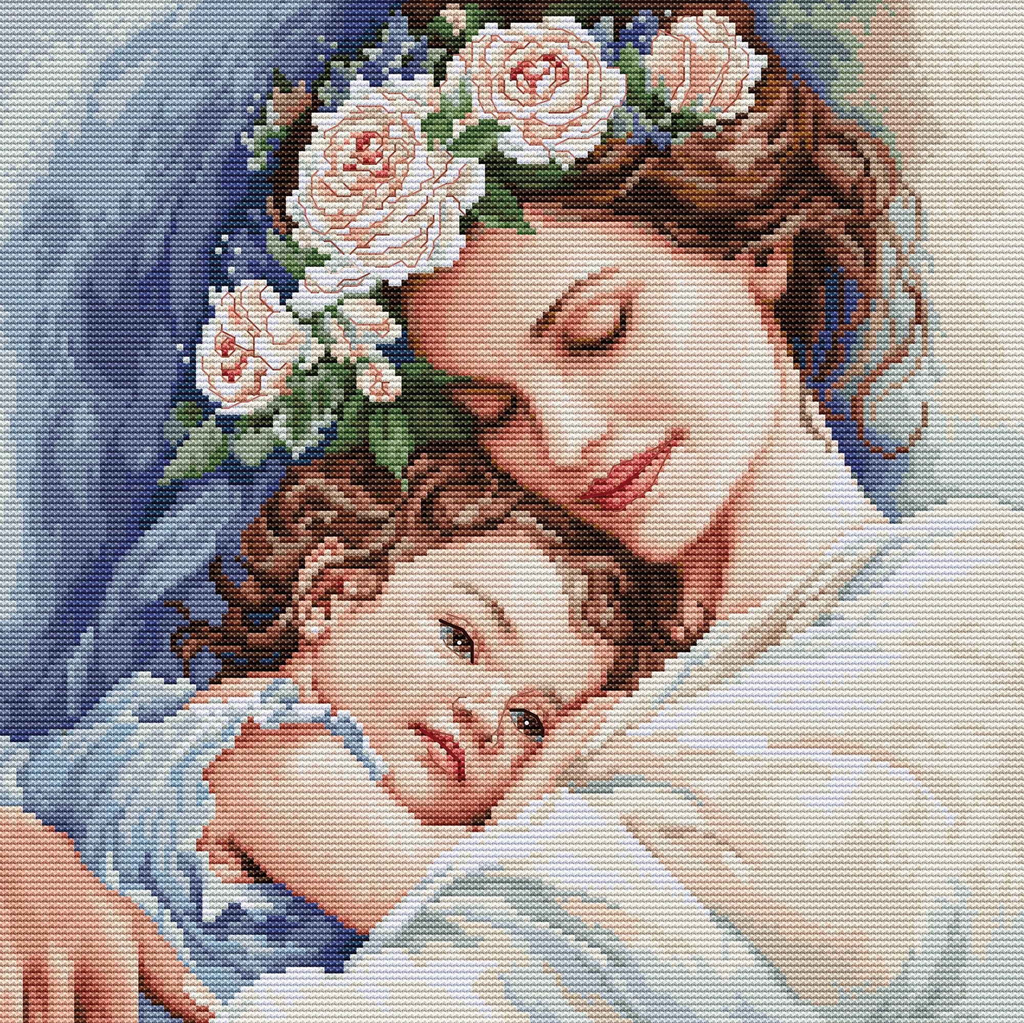 Luca-S Cross Stitch Kit Eternal Love, BU5052, Counted Cross Stitch Kit for Adults, Needlecraft and Embroidery Kit