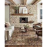 Loloi Magnolia Home by Joanna Gaines x Loloi Banks Collection Machine Washable BAN-04 Brick / Ivory, 5'-0" x 7'-6", Area Rug