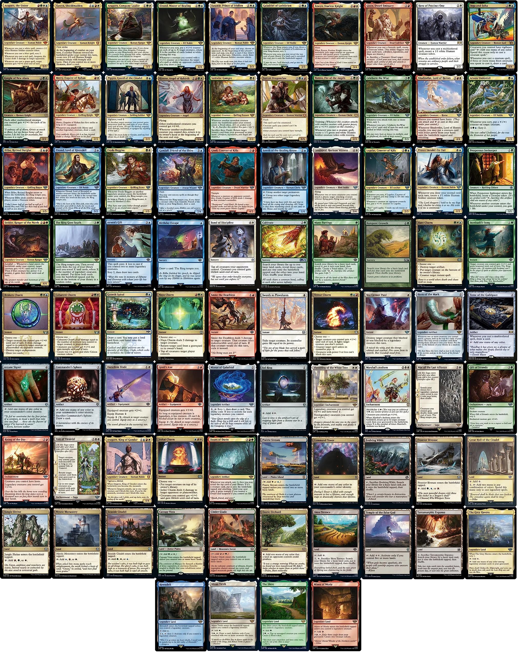 Photo 1 of BEEN OPENED // Legendary Fellowship Commander Deck - 4 Color - EDH - Aragorn - Lord of The Rings LOTR - Custom Magic The Gathering Deck - Very Strong!