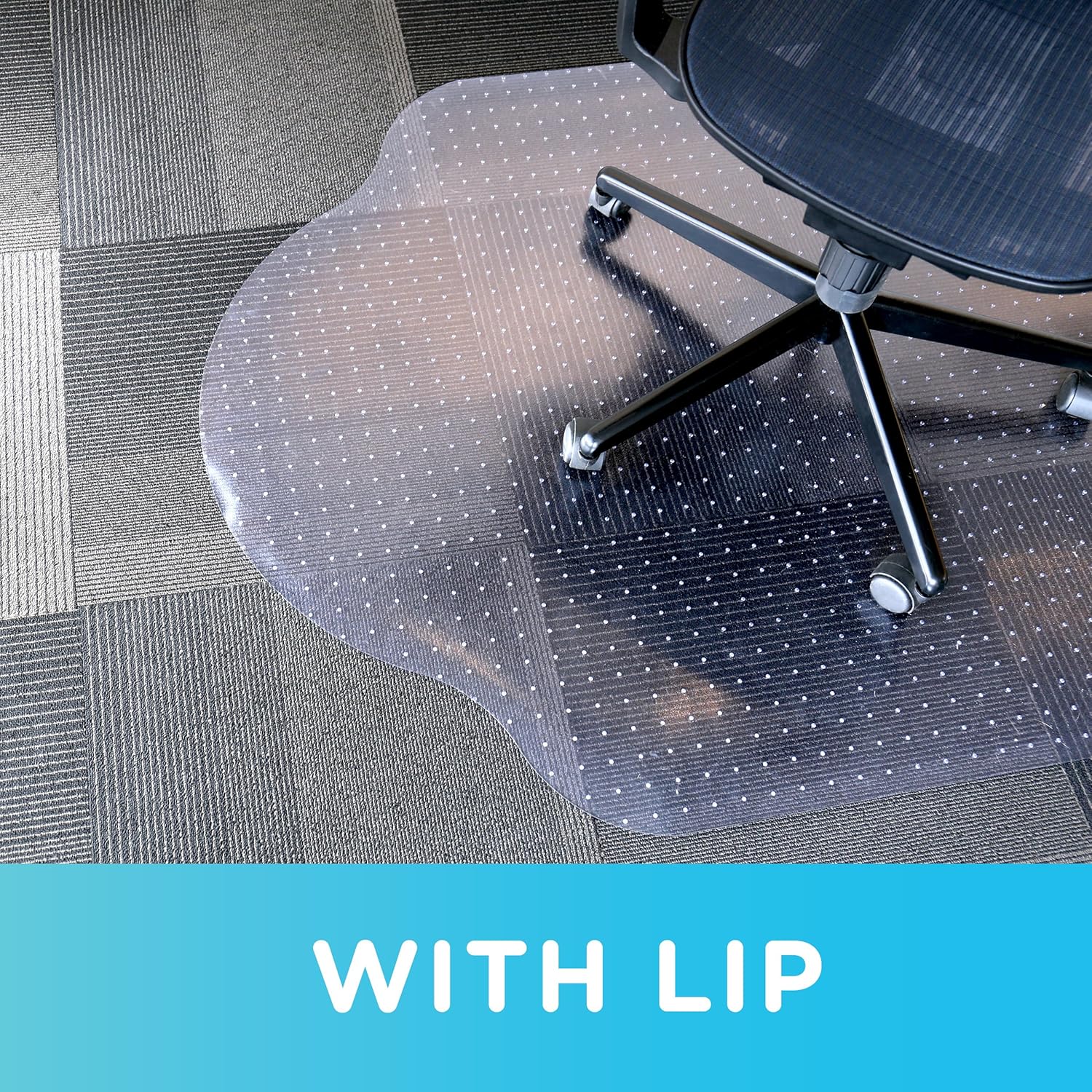 Evolve Modern Shape 33" x 44" Clear Office Chair Mat with Lip for Low Pile Carpet, Made in The USA by Dimex, (C5B5003G) : Office Products