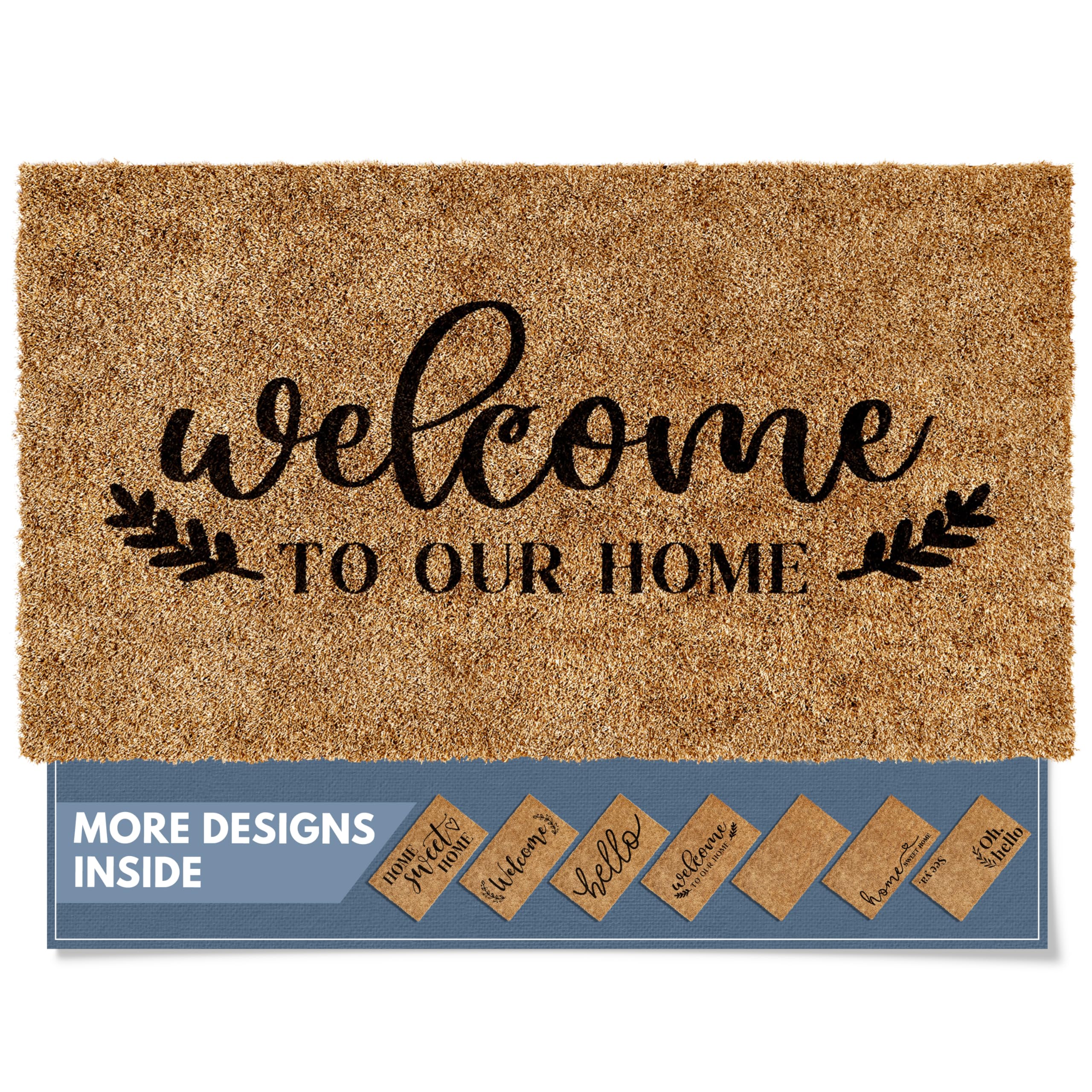 Barnyard Designs ‘Welcome to our Home’ Doormat, Indoor/Outdoor Non-Slip Rug, Front Door Welcome Mat for Outside Porch Entrance, Home Entryway Farmhouse Decor, 76 x 43cm