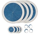 Penguin Home Handcrafted Glass Beaded Placemats Coasters Napkin Rings Set 12