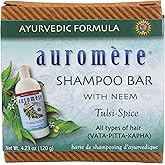 Auromere Ayurvedic Shampoo Bar - Eco Friendly, Handmade, Vegan, Cruelty Free, Natural, Non GMO, All in One Bar for Soap and S