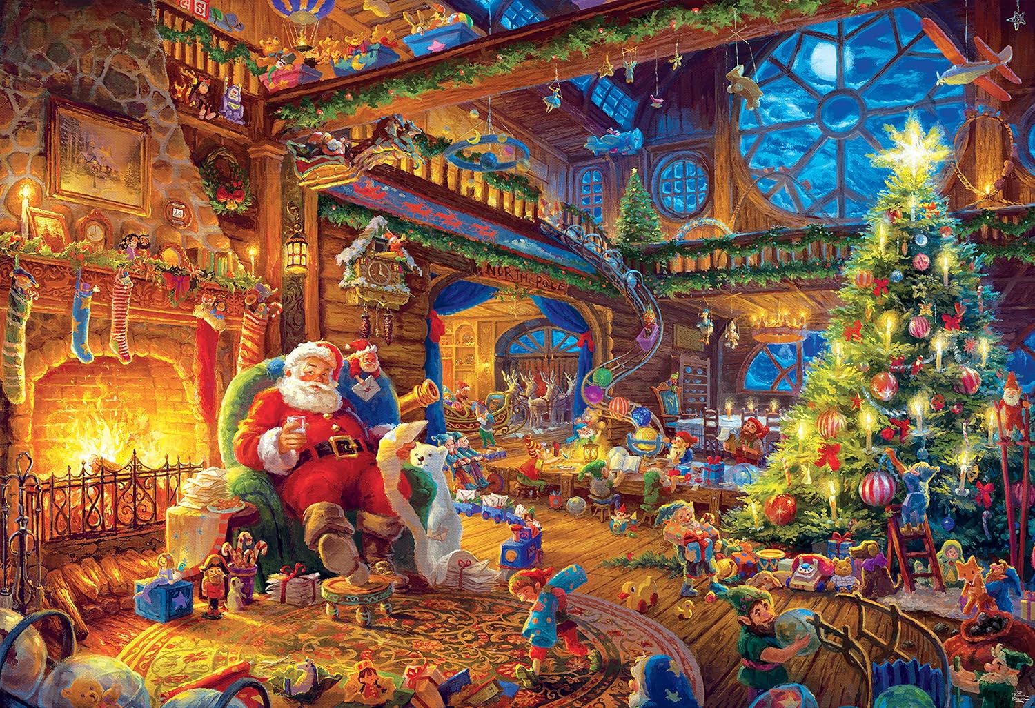 Ceaco Thomas Kinkade Santa’S Puzzle 2000Piece