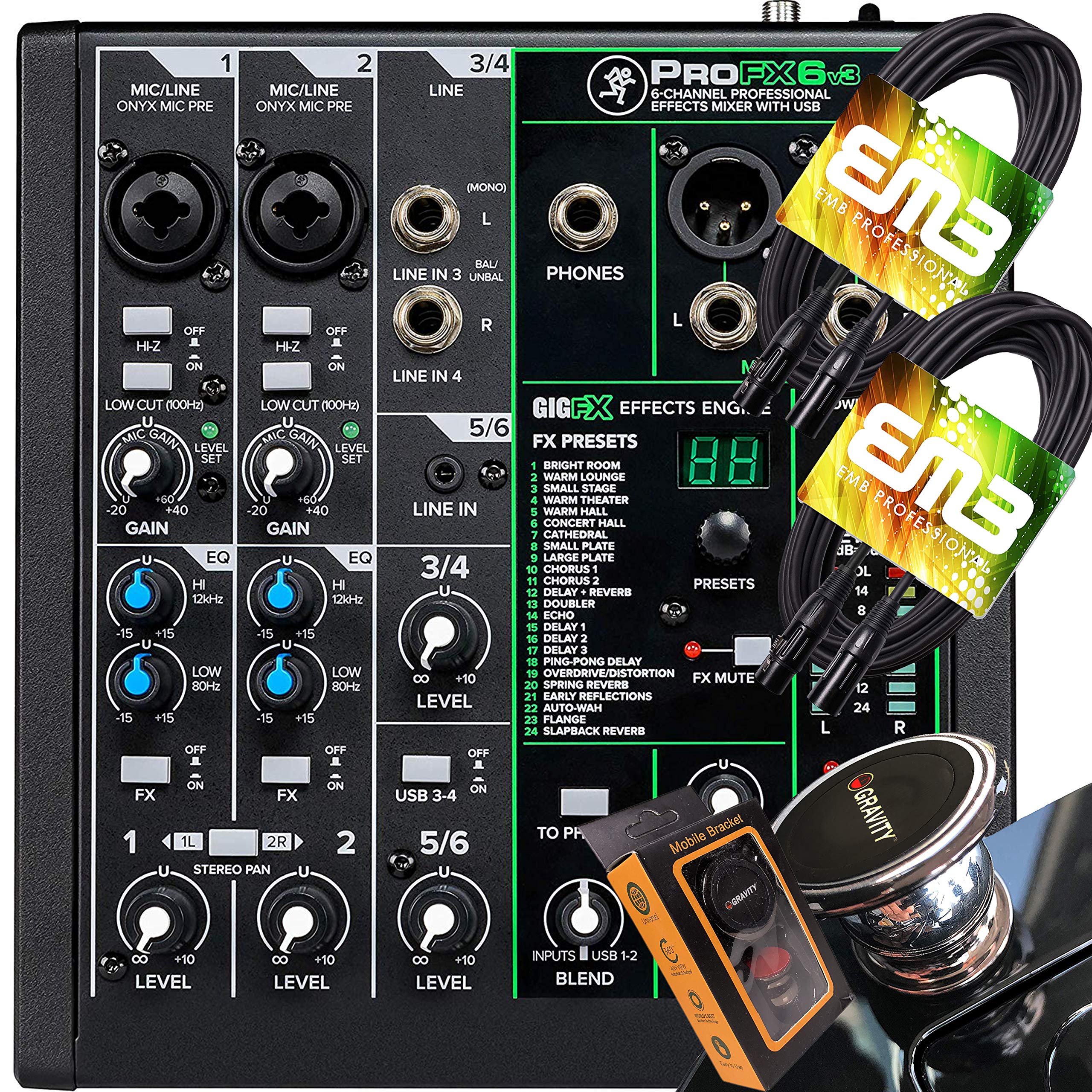 Mackie ProFX6v3 6-Channel Mixer with USB and