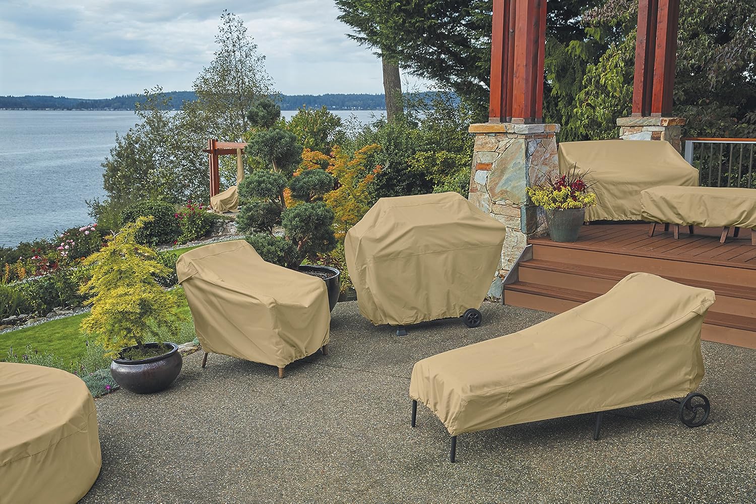Classic Accessories Terrazzo Water-Resistant 65 Inch Patio Chaise Lounge Chair Cover : Patio Chaise Lounge Covers : Garden & Outdoor